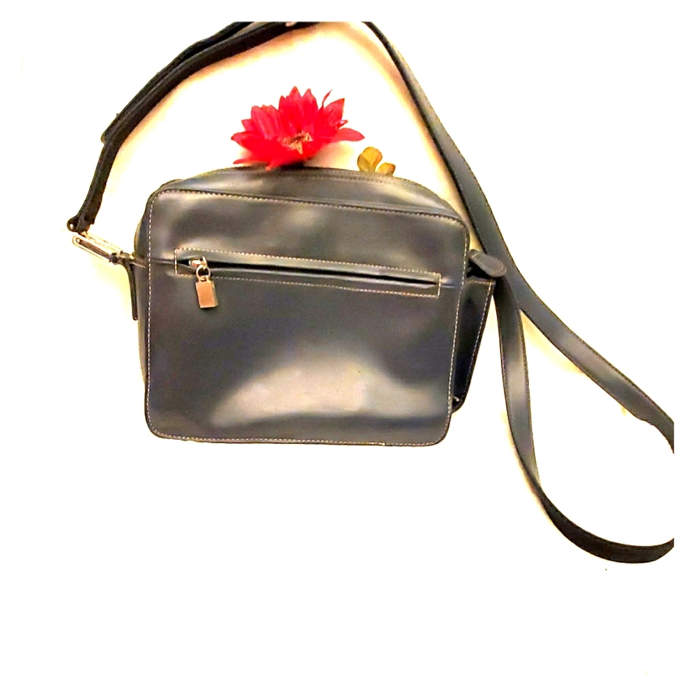 Liz Claiborne Grey Leather Crossbody Bag